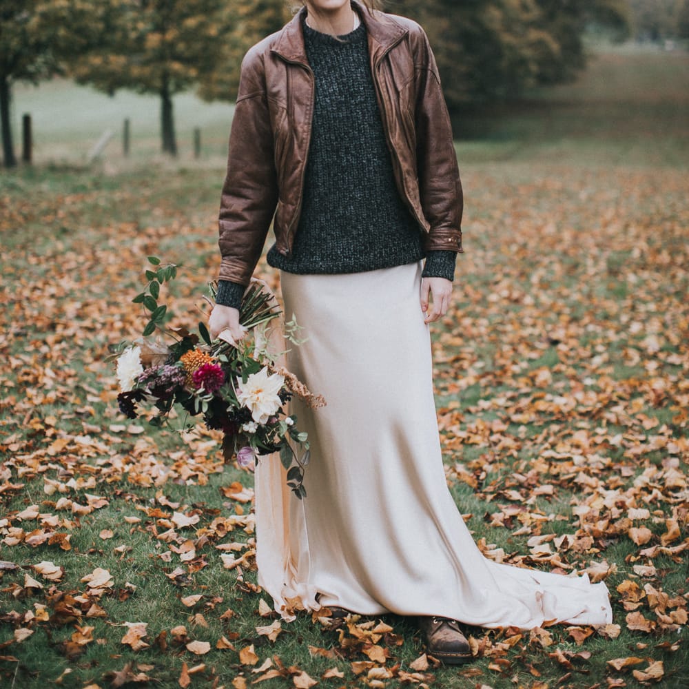 Bride in Leather Jacket