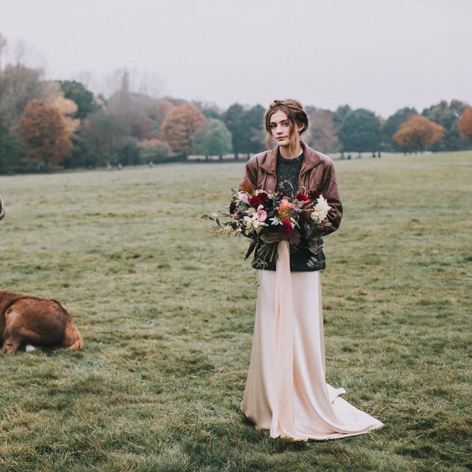 Bride in Leather Jacket