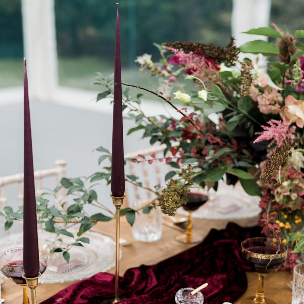 Wedding Table Decor | Autumnal Decadence Wedding Inspiration at Twyning Park Styled by For The Love of Weddings | Red, Gold & Blush Colour Scheme | Captured by Katrina Photography