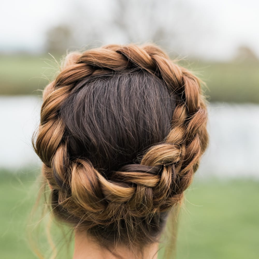 Braided Up Do | Autumnal Decadence Wedding Inspiration at Twyning Park Styled by For The Love of Weddings | Red, Gold & Blush Colour Scheme | Captured by Katrina Photography