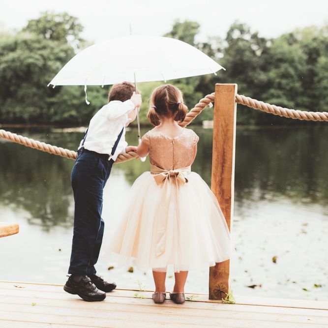 Flower Girl In Tulle Skirt With Bow