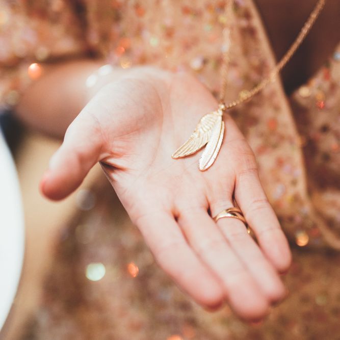 Feather Necklace Present For Bridesmaids