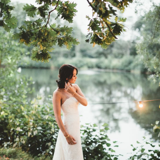 Bride In Watters Wedding Dress