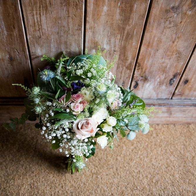 Romantic Wedding Bouquet | Coastal Wedding at Driftwood Spas St Agnes, Cornwall | Jessica Grace Photography