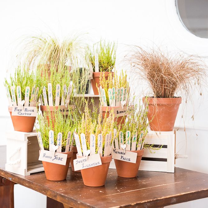 Plant Pot Table Plan | Coastal Wedding at Driftwood Spas St Agnes, Cornwall | Jessica Grace Photography
