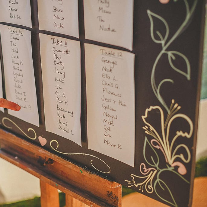 Rustic Table Plan For Wedding