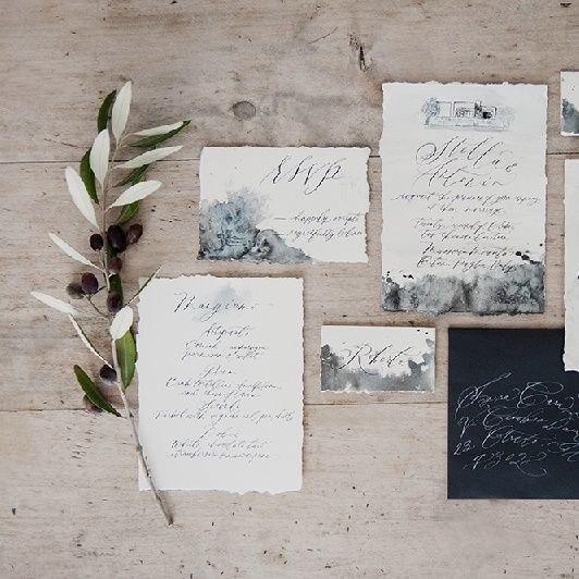Dark Marbled Wedding Stationery Suite