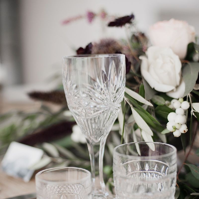 Elegant Glassware For A Wedding Tablescape