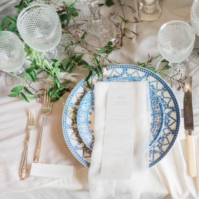 Place Setting | Romantic Blush Wedding Inspiration by The Wedding Stylist at Notley Abbey with Joanna Truby Flowers | Emma Pilkington Photography | Opaline Films