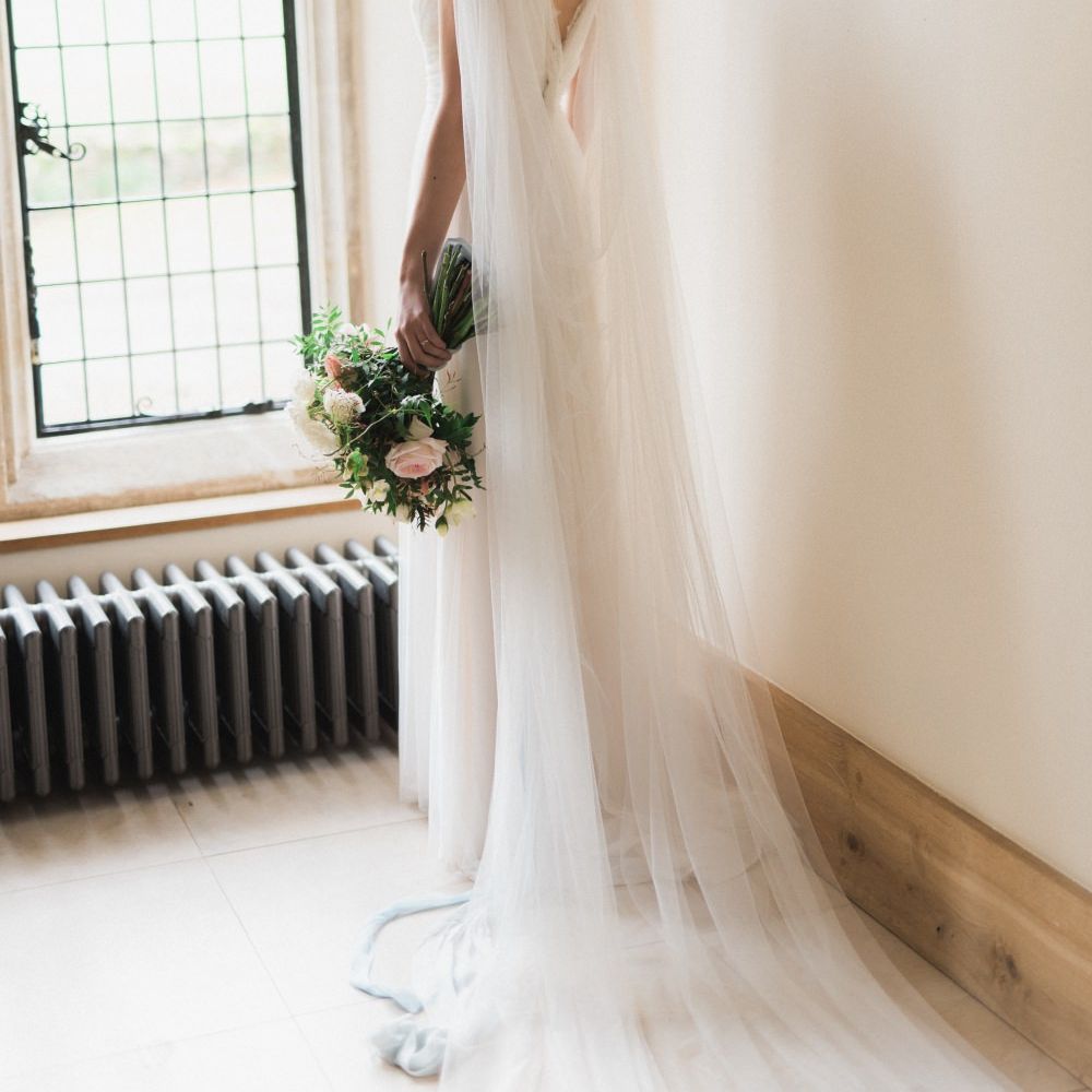 Bride in Cherry Williams Gown | Romantic Blush Wedding Inspiration by The Wedding Stylist at Notley Abbey with Joanna Truby Flowers | Emma Pilkington Photography | Opaline Films
