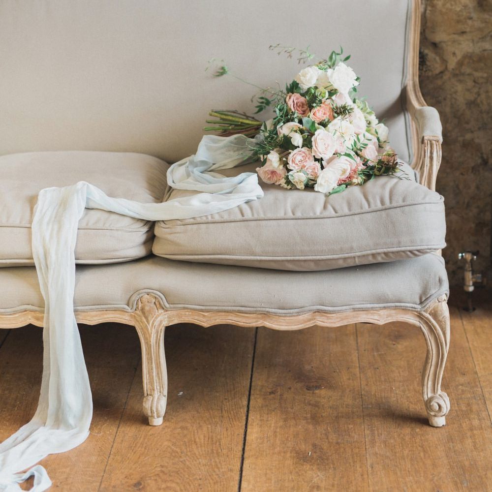 Blush Pink Bridal Bouquet | Romantic Blush Wedding Inspiration by The Wedding Stylist at Notley Abbey with Joanna Truby Flowers | Emma Pilkington Photography | Opaline Films