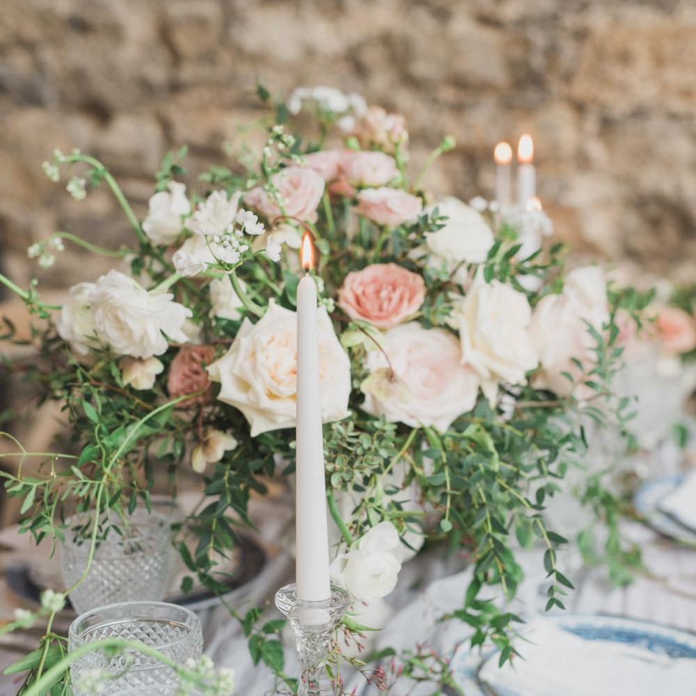 Tablescape | Romantic Blush Wedding Inspiration by The Wedding Stylist at Notley Abbey with Joanna Truby Flowers | Emma Pilkington Photography | Opaline Films