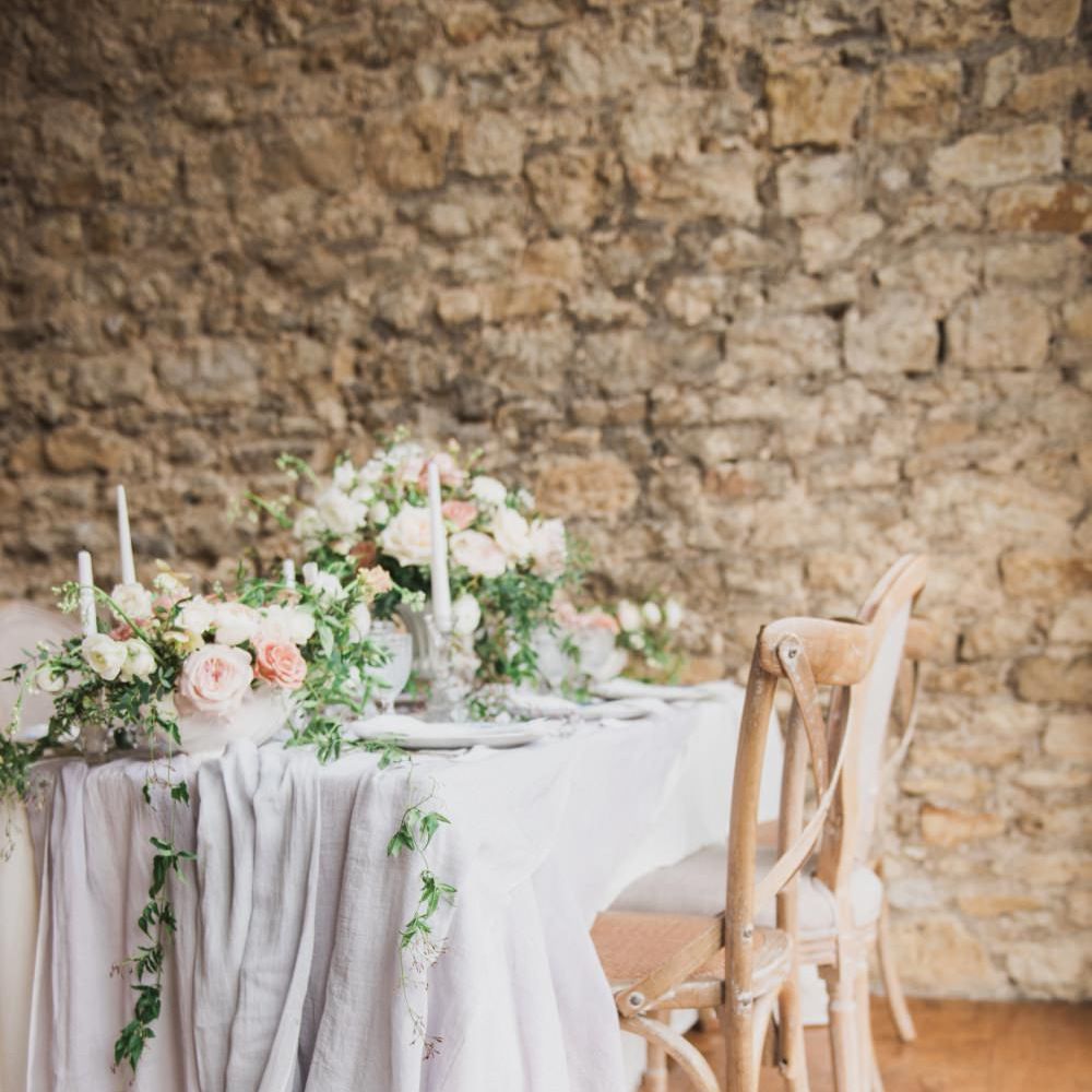 Tablescape | Romantic Blush Wedding Inspiration by The Wedding Stylist at Notley Abbey with Joanna Truby Flowers | Emma Pilkington Photography | Opaline Films