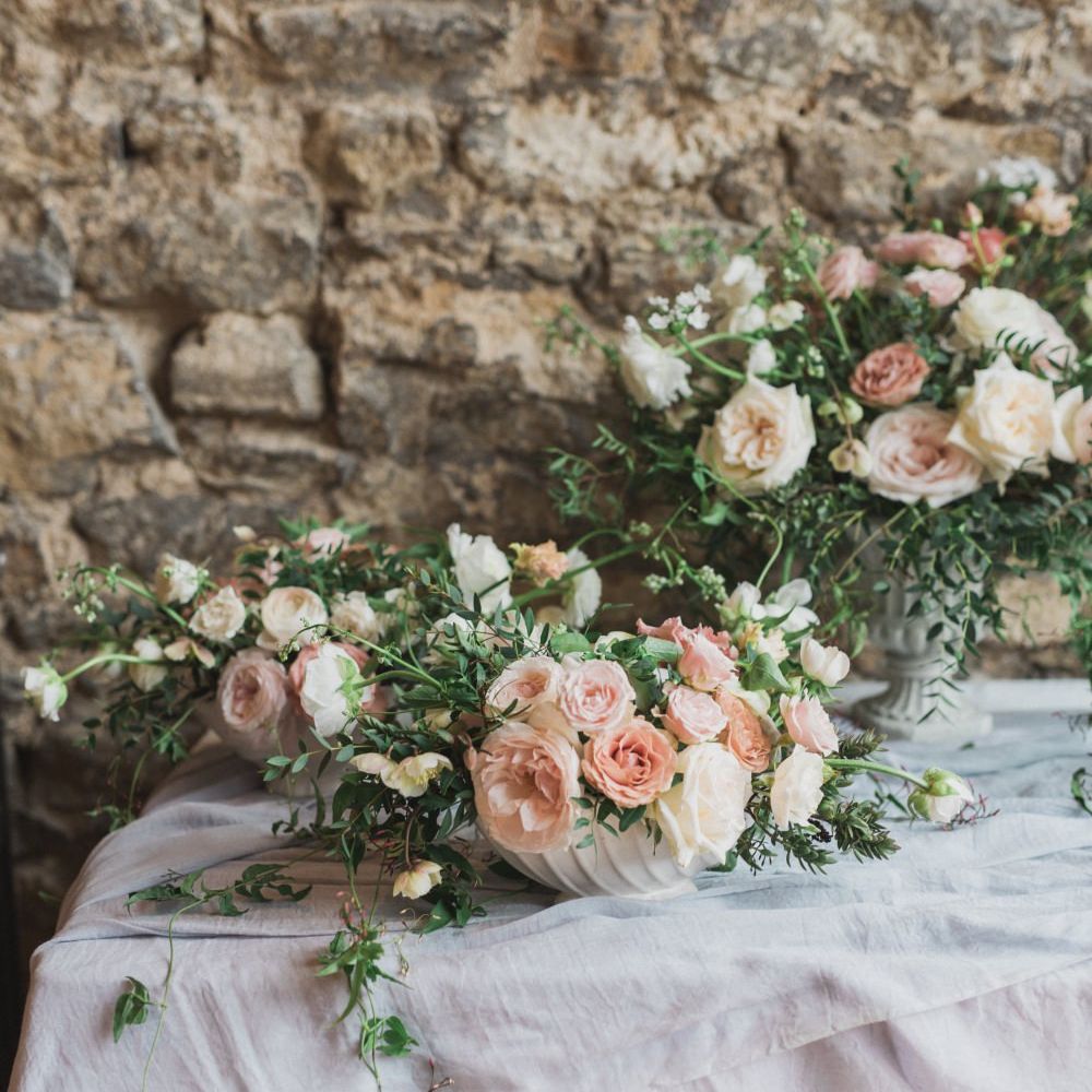 Wedding Flowers | Tablescape | Romantic Blush Wedding Inspiration by The Wedding Stylist at Notley Abbey with Joanna Truby Flowers | Emma Pilkington Photography | Opaline Films