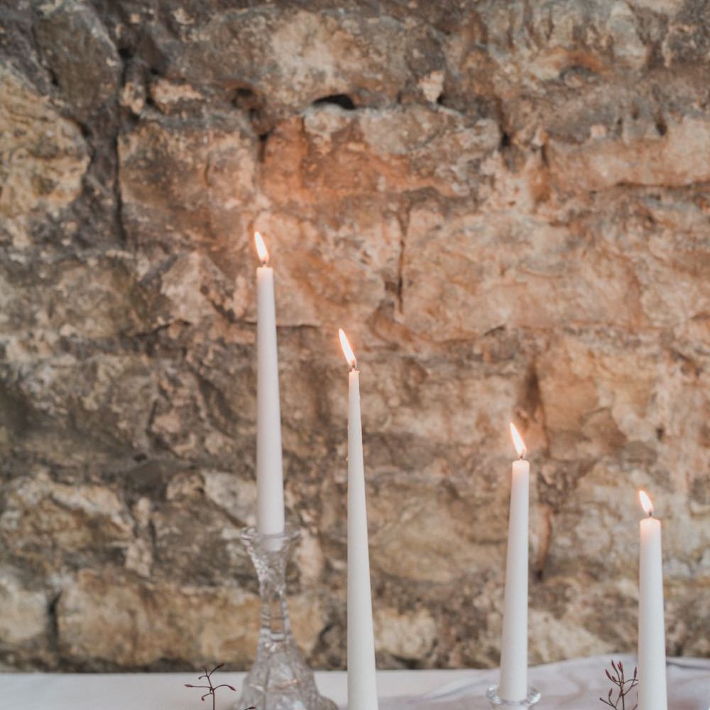 Candlesticks | Tablescape | Romantic Blush Wedding Inspiration by The Wedding Stylist at Notley Abbey with Joanna Truby Flowers | Emma Pilkington Photography | Opaline Films