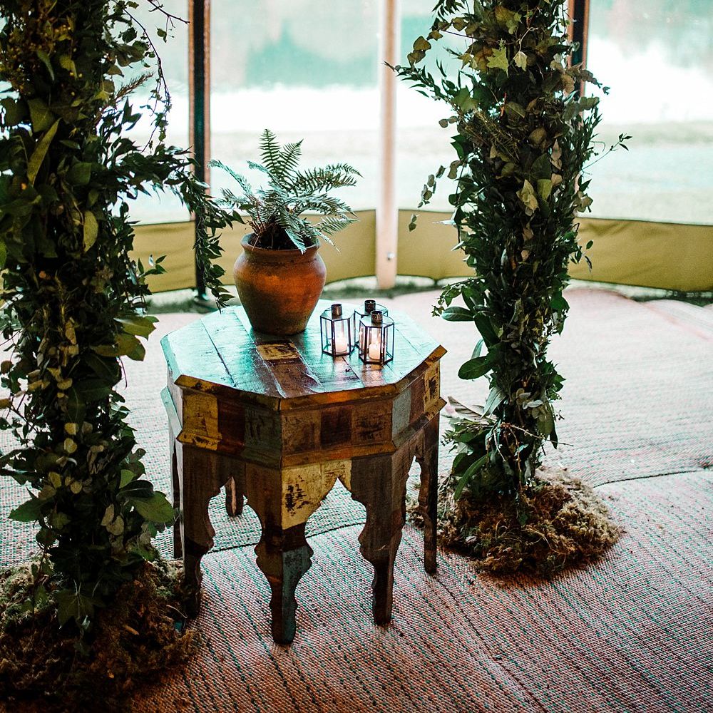 Greenery Wedding Decor | Tipi by All About Me Marquees | Boho Winter Tipi Wedding Inspiration | Styling & Concept by Pretty Creative | Amy Faith Photography