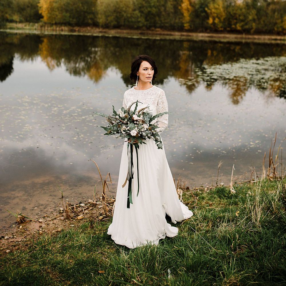 Boho Bride in Shikoba Bride Wedding Dress | Boho Winter Tipi Wedding Inspiration | Styling & Concept by Pretty Creative | Amy Faith Photography
