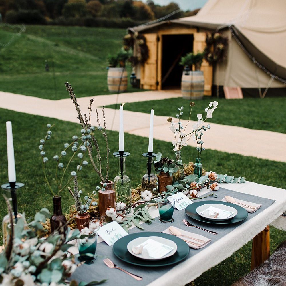 Winter Tablescape with Nordic Touches | Hattie Boo Designs Wedding Stationery | Boho Winter Tipi Wedding Inspiration | Styling & Concept by Pretty Creative | Amy Faith Photography