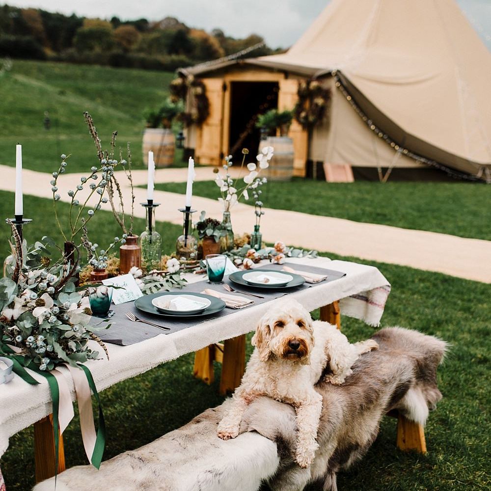 Winter Tablescape with Nordic Touches | Hattie Boo Designs Wedding Stationery | Boho Winter Tipi Wedding Inspiration | Styling & Concept by Pretty Creative | Amy Faith Photography