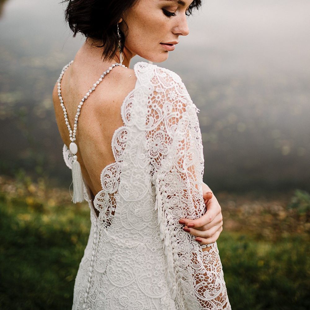 Boho Bride in Shikoba Bride Wedding Dress | Boho Winter Tipi Wedding Inspiration | Styling & Concept by Pretty Creative | Amy Faith Photography