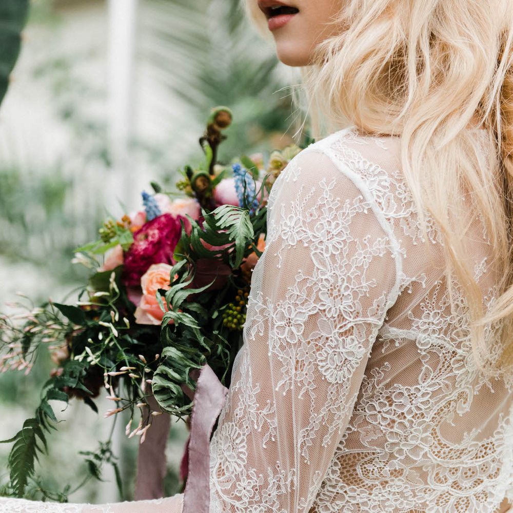 Bridal Separates By KMR Bespoke Bridal | Bright Wedding Bouquet | Sheffield Botanical Gardens | Sarah Folega Fine Art Photography
