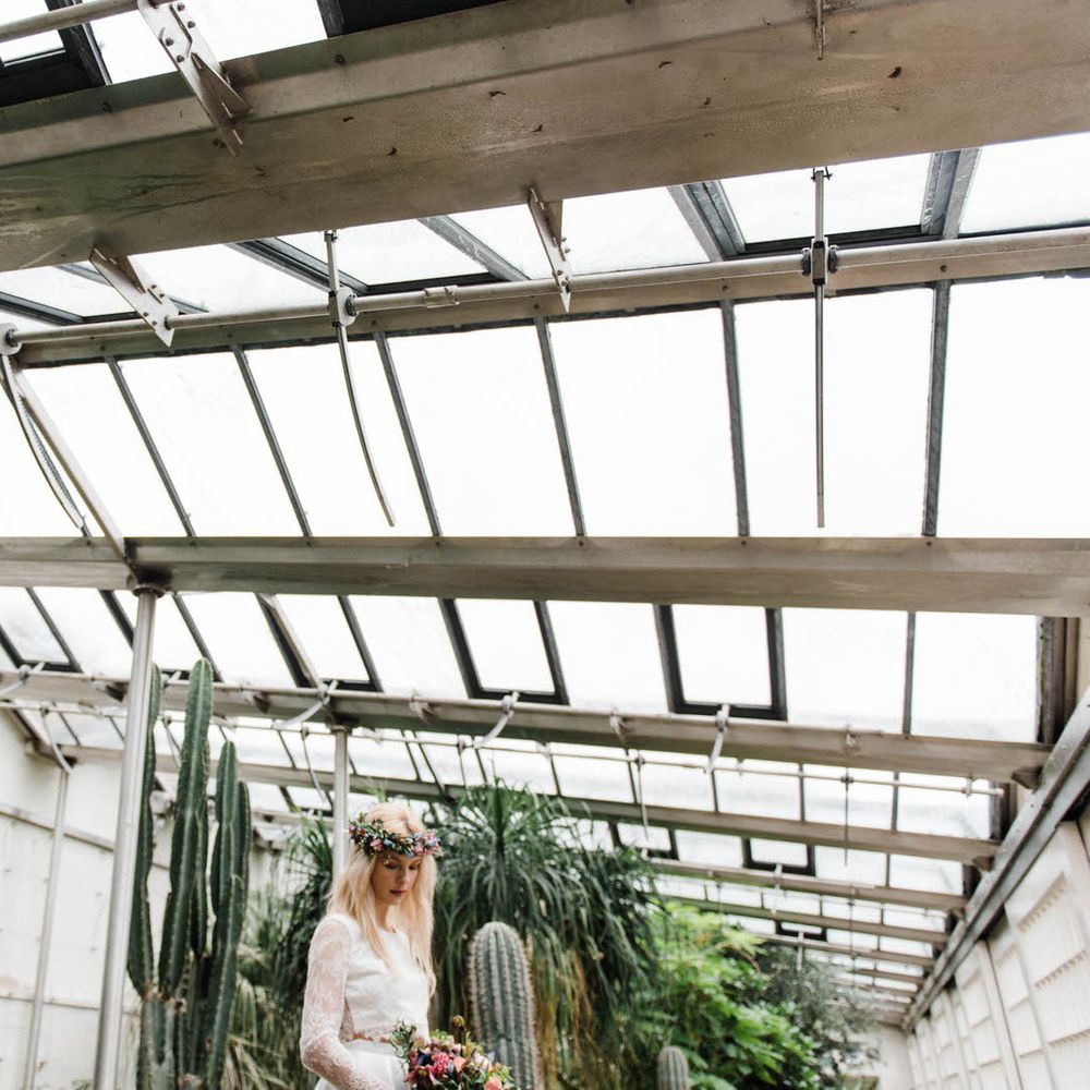 Bridal Separates By KMR Bespoke Bridal | Bright Wedding Bouquet | Sheffield Botanical Gardens | Sarah Folega Fine Art Photography