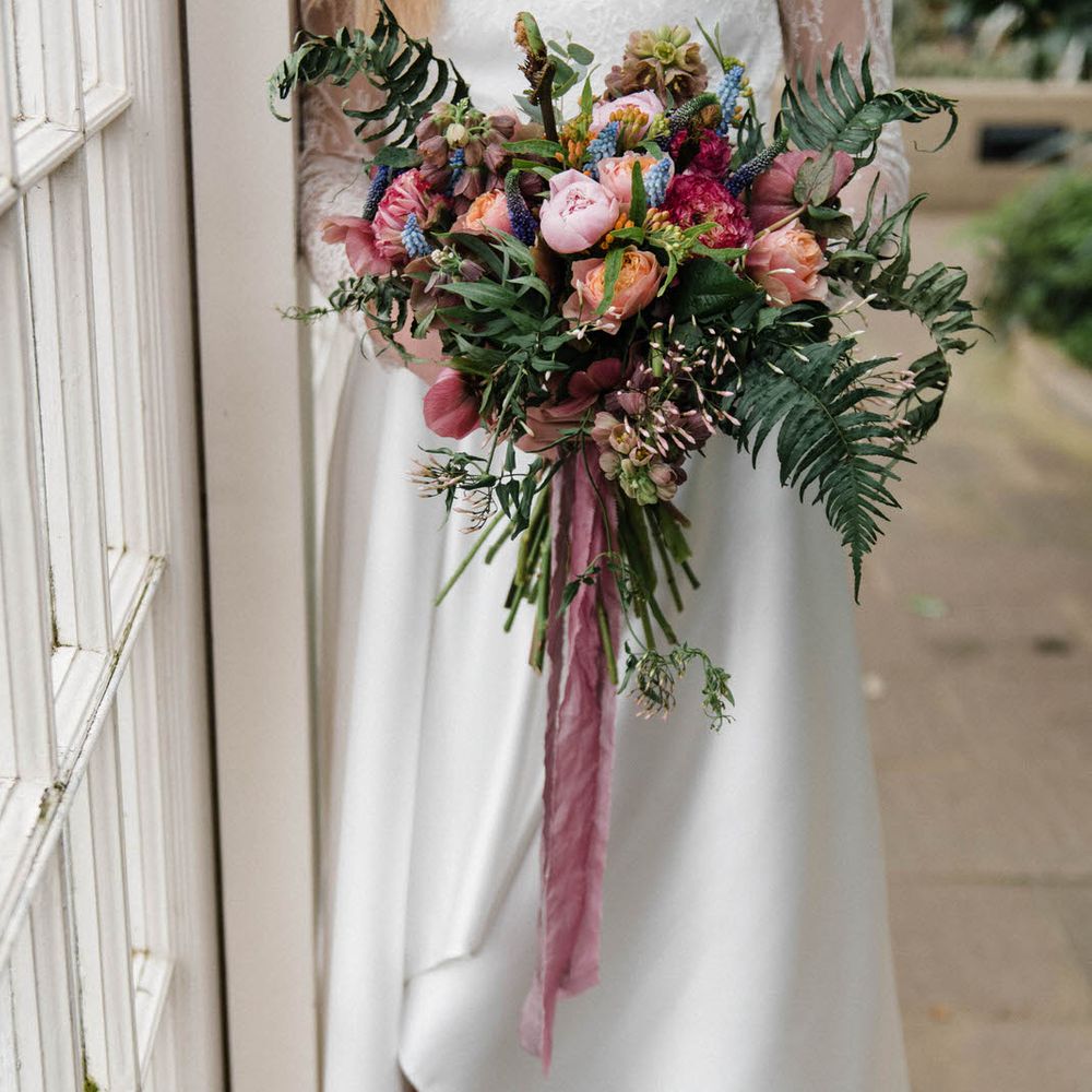 Bridal Separates By KMR Bespoke Bridal | Bright Wedding Bouquet | Sheffield Botanical Gardens | Sarah Folega Fine Art Photography