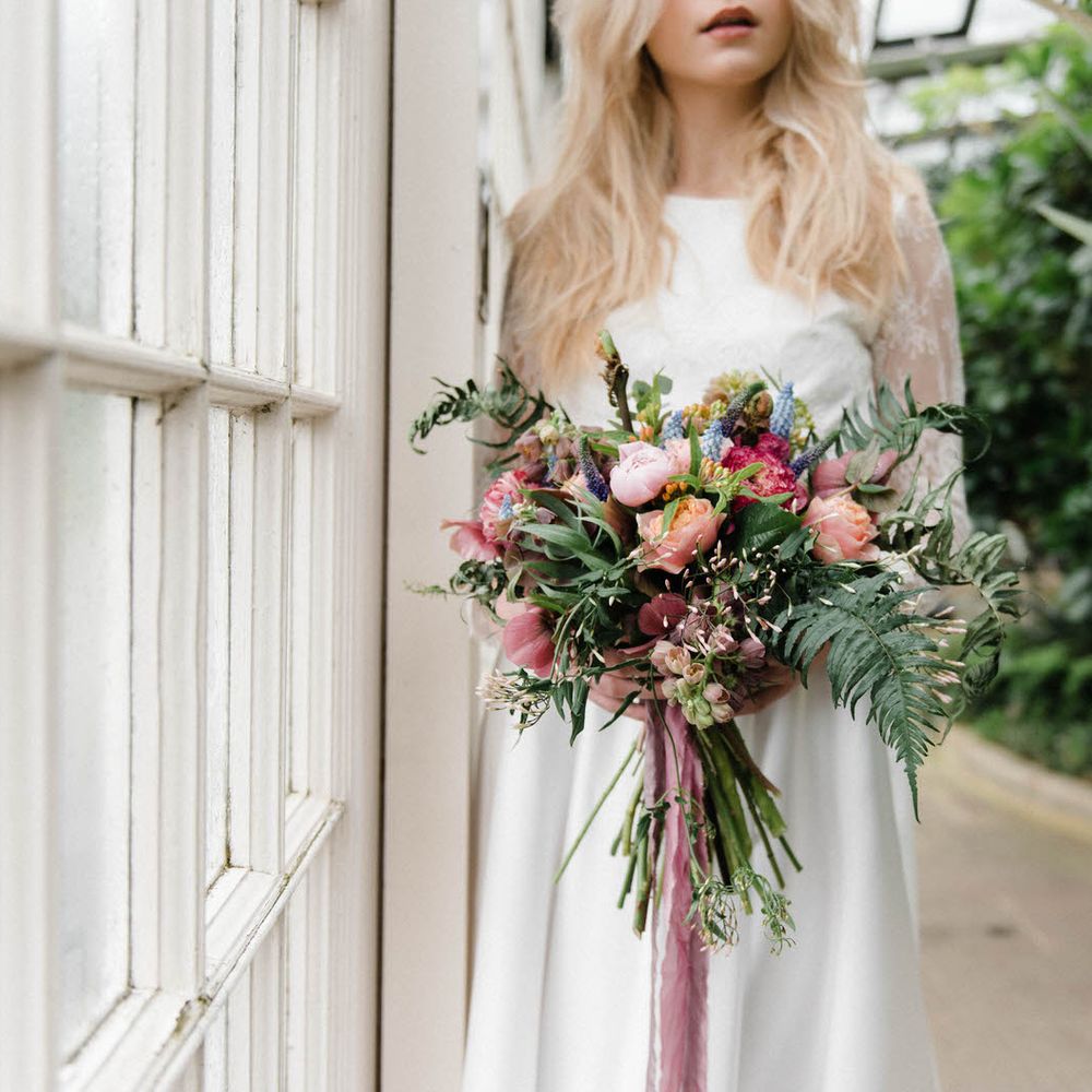 Bridal Separates By KMR Bespoke Bridal | Bright Wedding Bouquet | Sheffield Botanical Gardens | Sarah Folega Fine Art Photography