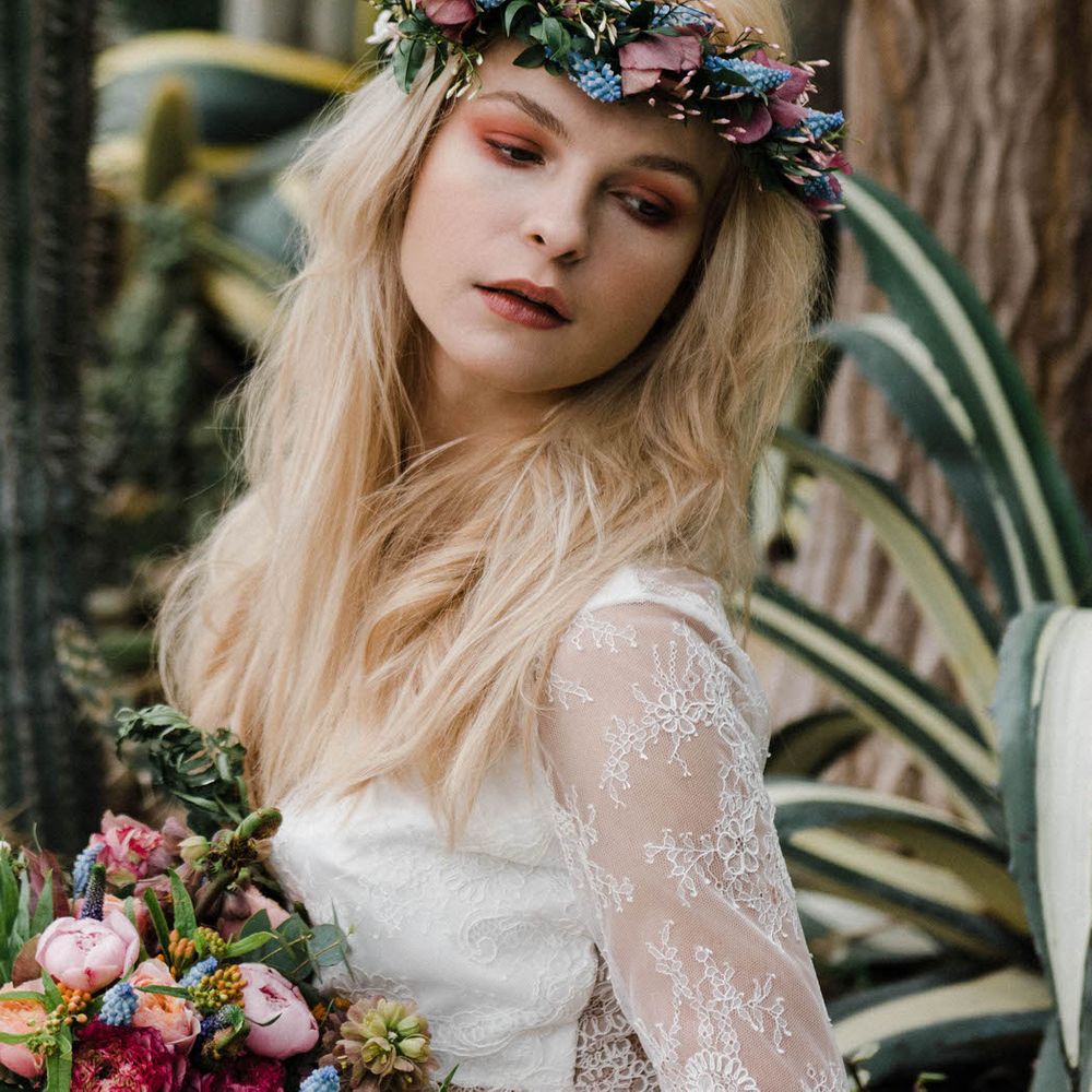 Bridal Separates By KMR Bespoke Bridal | Bright Wedding Bouquet | Sheffield Botanical Gardens | Sarah Folega Fine Art Photography