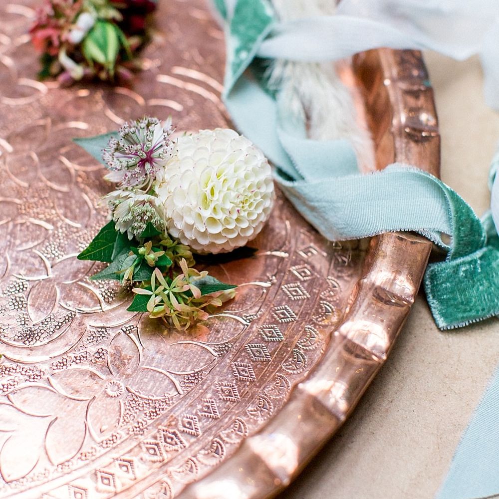 Dhalia Buttonhole | Botanical Boho Luxe Inspiration | Philippa Sian Photography