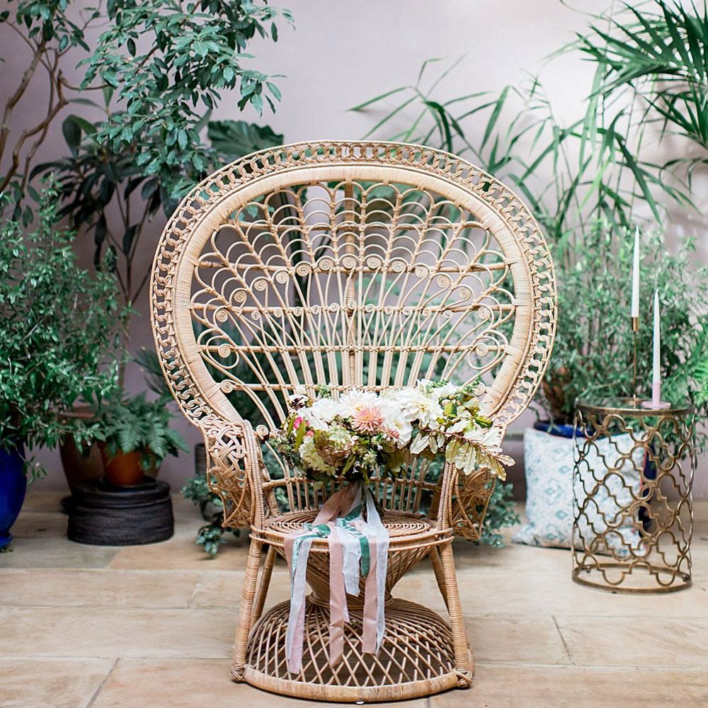 Peacock Chair | Botanical Boho Luxe Inspiration | Philippa Sian Photography