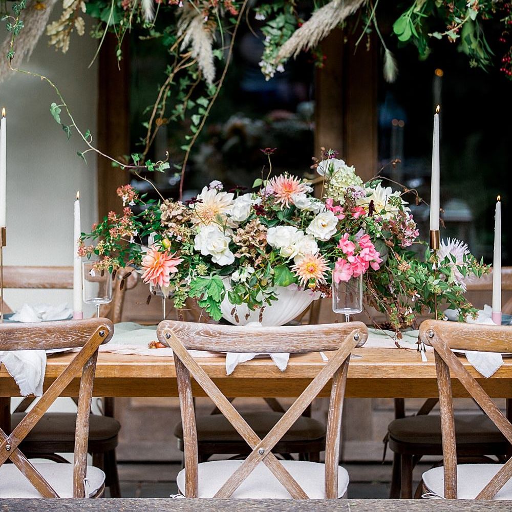 Flower Installation & Tablescape | Botanical Boho Luxe Inspiration | Philippa Sian Photography