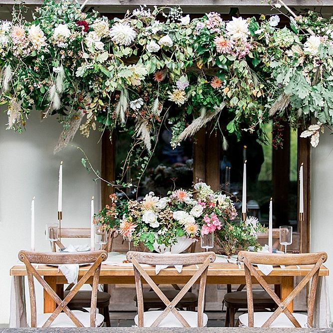 Flower Installation & Tablescape | Botanical Boho Luxe Inspiration | Philippa Sian Photography