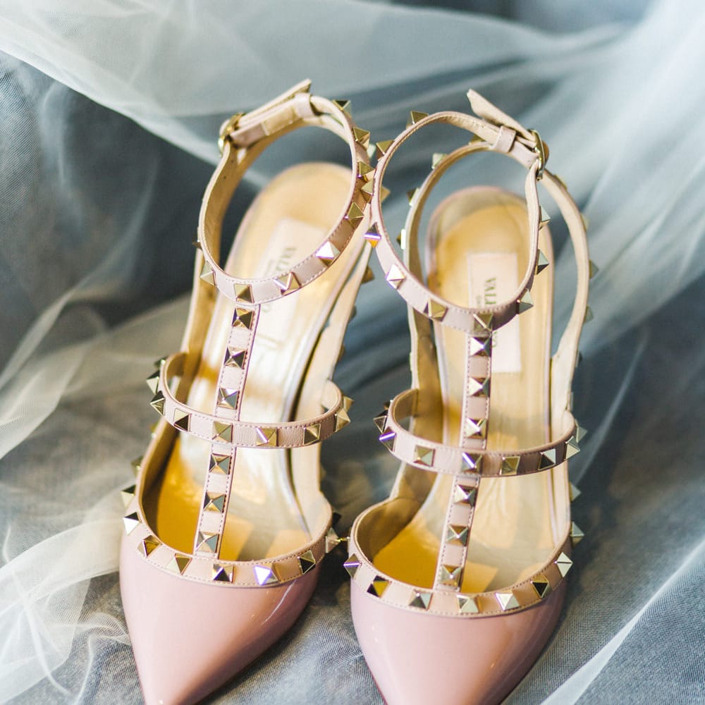 Valentino Rockstud Bridal Shoes | The Gibson's Photography | Second Shooter Martin Venherm | White Balloon Films