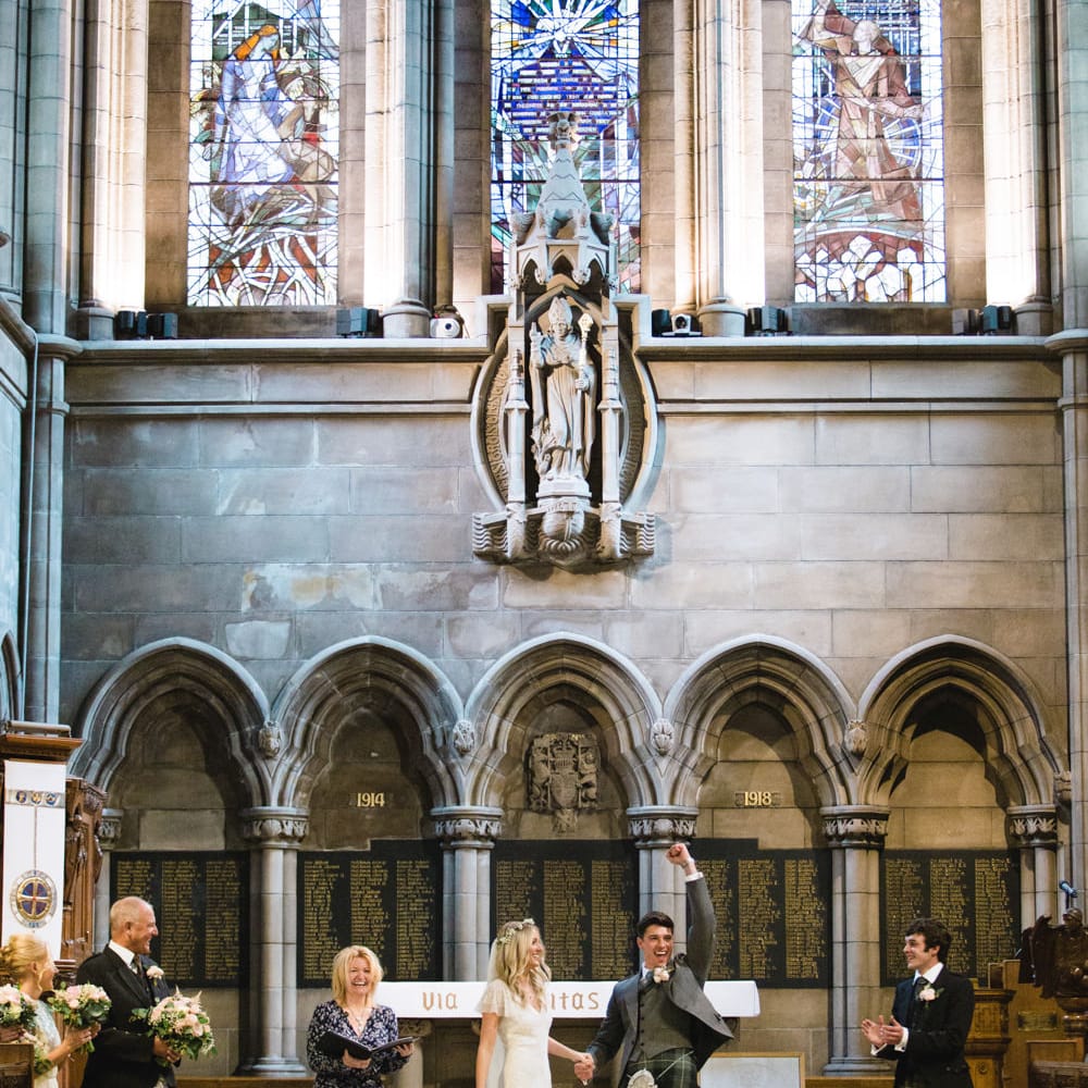Wedding Ceremony | Bride in Eliza Jane Howell Wilma Wedding Dress | The Gibson's Photography | Second Shooter Martin Venherm | White Balloon Films
