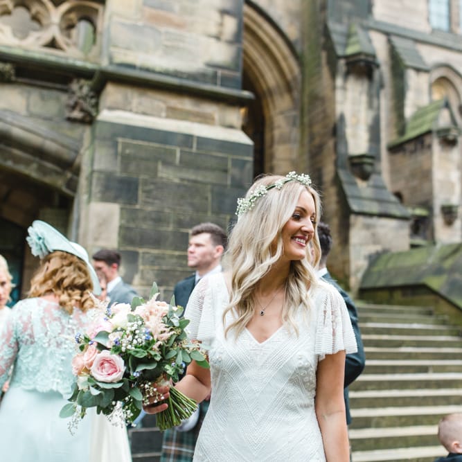 Bride in Eliza Jane Howell Wilma Wedding Dress | The Gibson's Photography | Second Shooter Martin Venherm | White Balloon Films