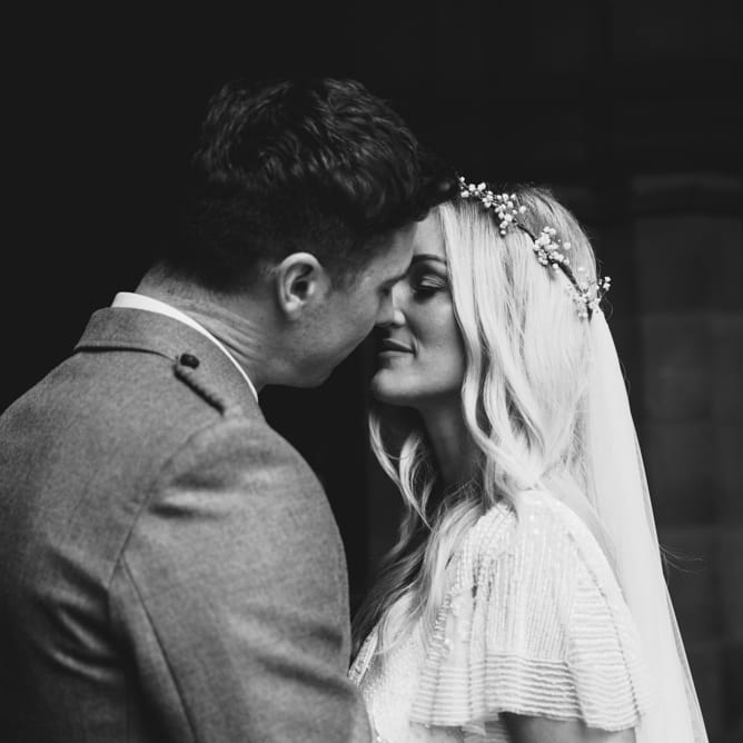 Bride in Eliza Jane Howell Wilma Wedding Dress | Groom in Kilt | The Gibson's Photography | Second Shooter Martin Venherm | White Balloon Films