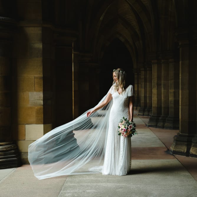 Bride in Eliza Jane Howell Wilma Wedding Dress | The Gibson's Photography | Second Shooter Martin Venherm | White Balloon Films
