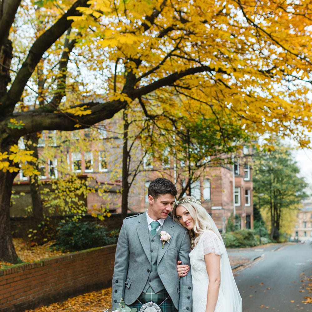 Bride in Eliza Jane Howell Wilma Wedding Dress | Groom in Kilt | The Gibson's Photography | Second Shooter Martin Venherm | White Balloon Films