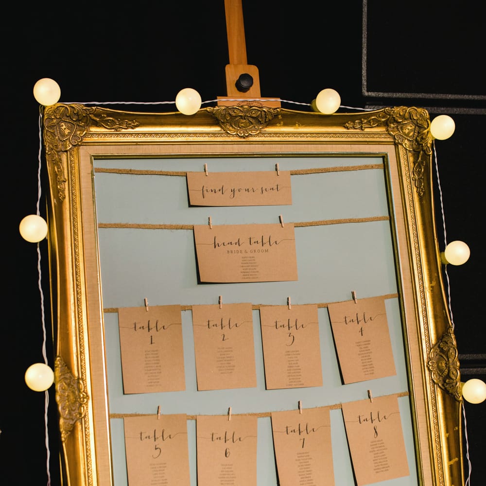 Gold Guilt Frame Table Plan | The Gibson's Photography | Second Shooter Martin Venherm | White Balloon Films