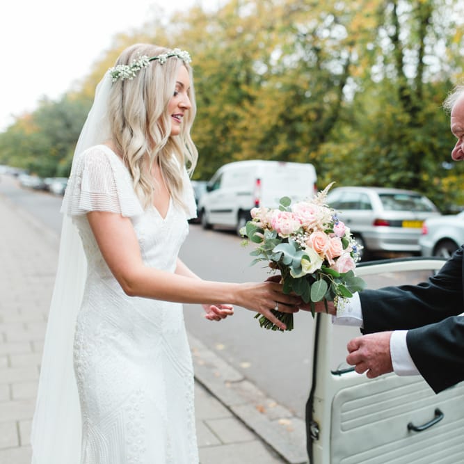 Bride in Eliza Jane Howell Wilma Wedding Dress | The Gibson's Photography | Second Shooter Martin Venherm | White Balloon Films