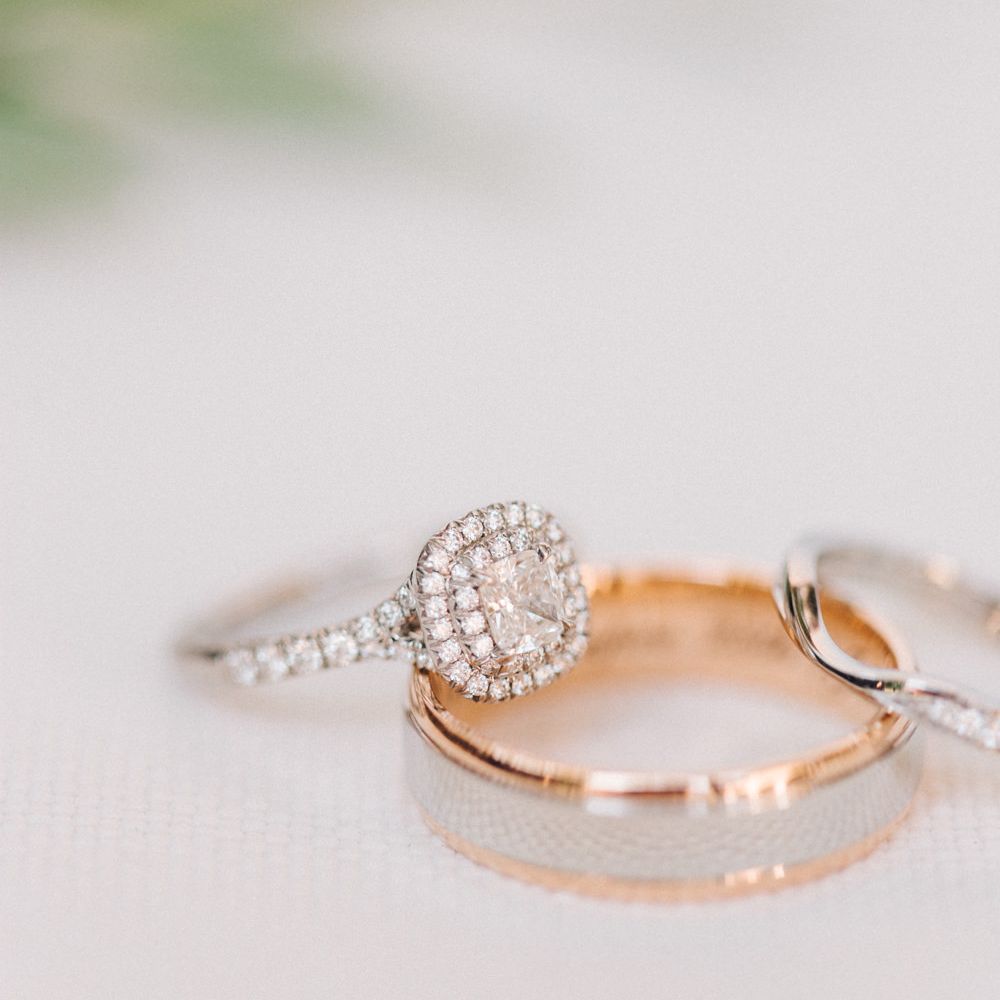 Engagement Ring & Wedding Bands