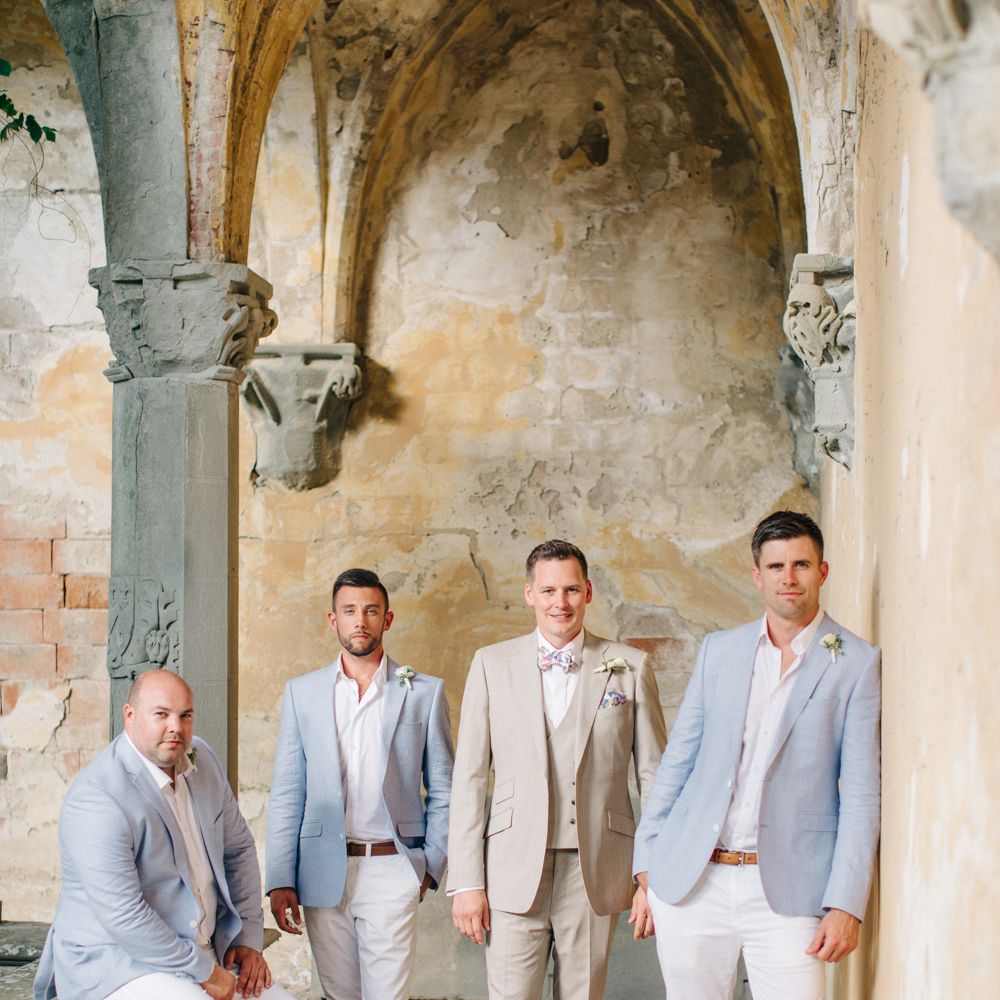 Groomsmen in Chino's & Pale Blue Jackets