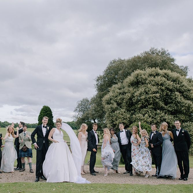 Wedding Party | Classic Blue & White Wedding at Prestwold Hall in Loughborough | Georgina Harrison Photography