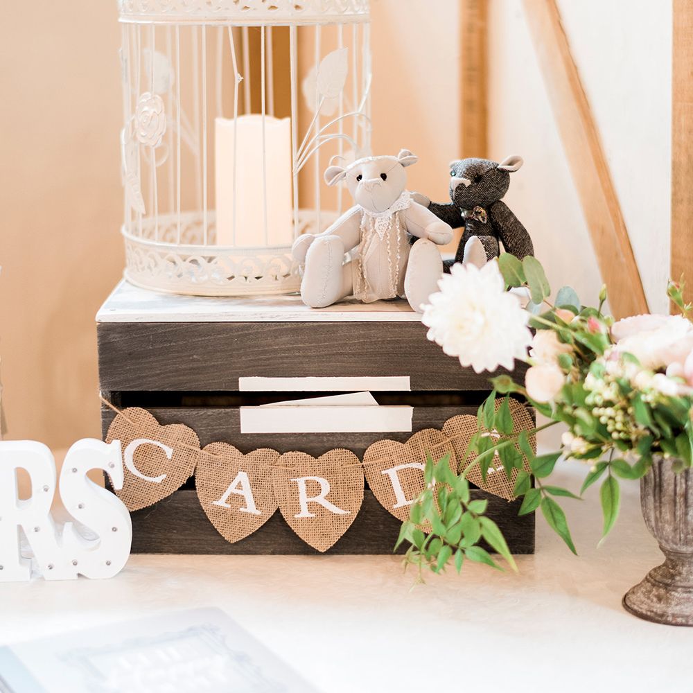 Bird Cage Wedding Card Box Wedding Decor | Romantic Peach & Coral Floral Centrepiece | Peach & Coral Country Wedding at Crabbs Barn, Essex | Kathryn Hopkins Photography | Film by Colbridge Media Services Ltd