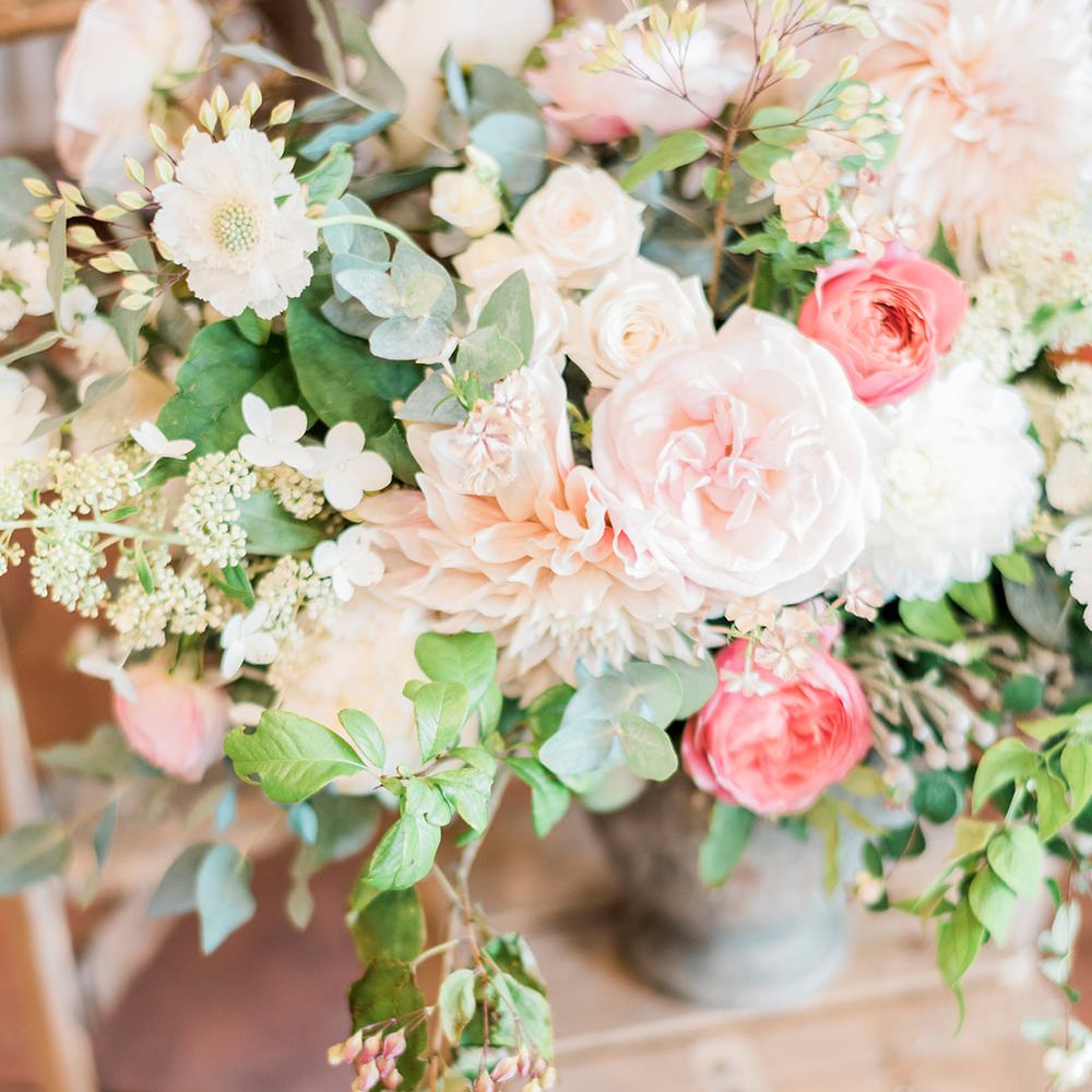 Pink & Coral Wedding Flowers | Peach & Coral Country Wedding at Crabbs Barn, Essex | Kathryn Hopkins Photography | Film by Colbridge Media Services Ltd