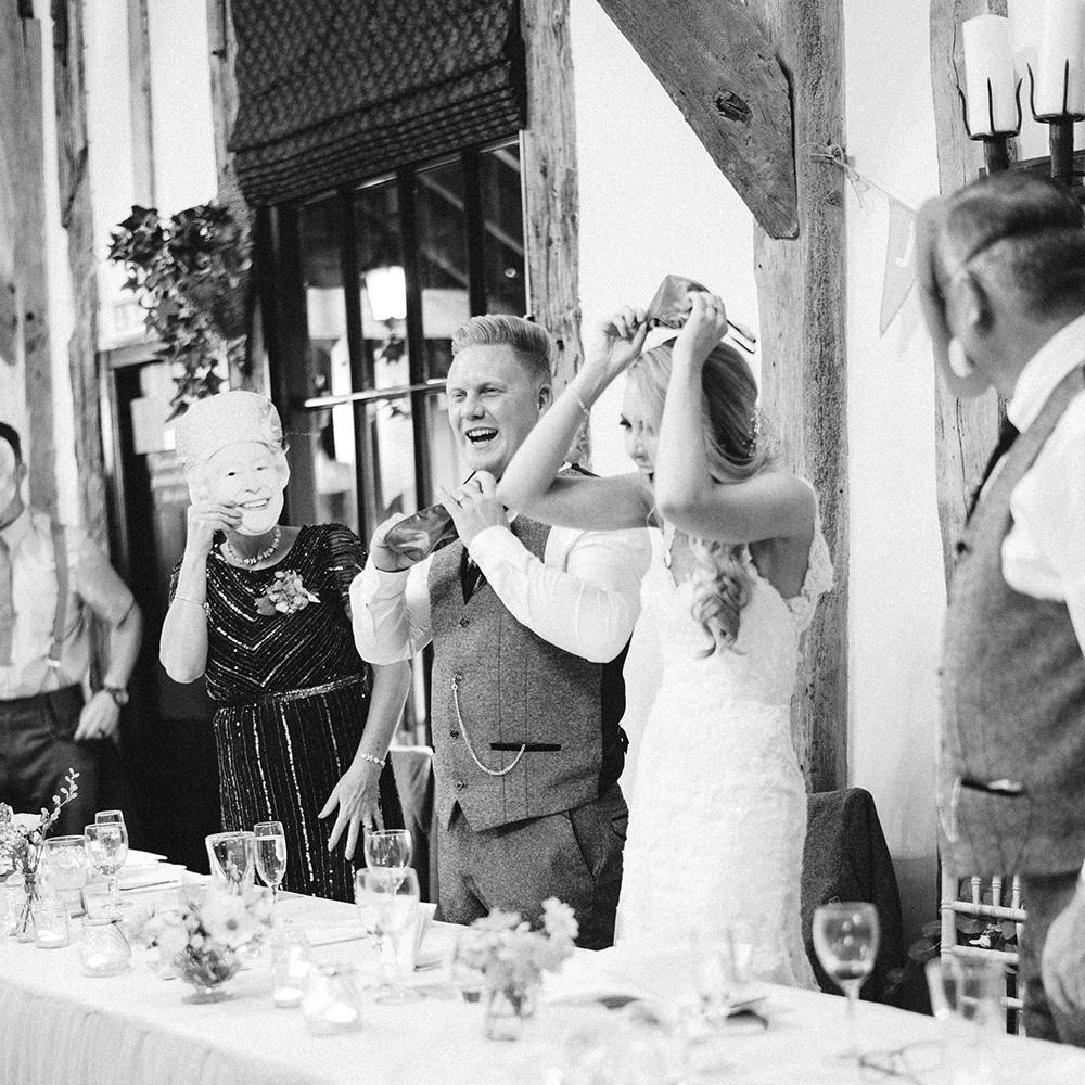Wedding Speeches | Bride in Lace Enzoani 'Inaru' Bridal Gown | Peach & Coral Country Wedding at Crabbs Barn, Essex | Kathryn Hopkins Photography | Film by Colbridge Media Services Ltd