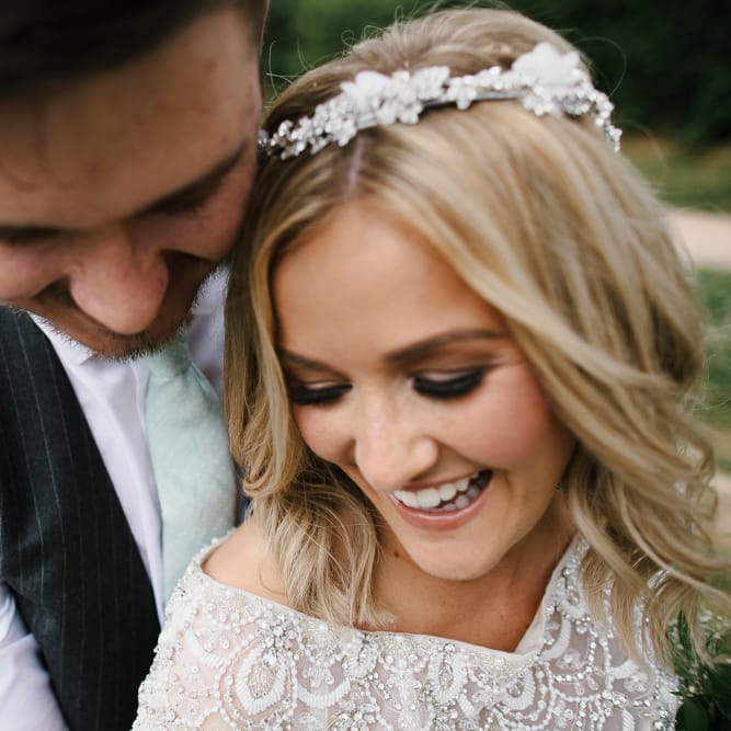 Thames Chase Community Centre Wedding With Bride In Sequinned Justin Alexander Dress & Bridesmaids In Mint Green With Images From Chris Barber