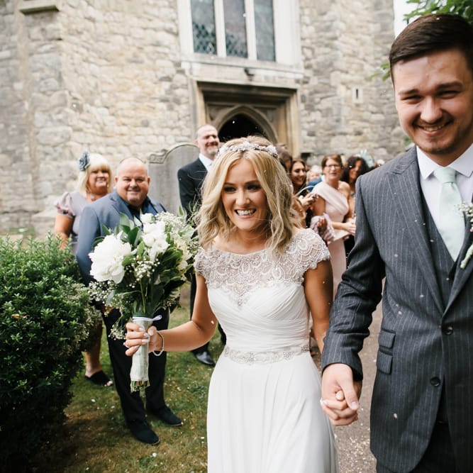 Thames Chase Community Centre Wedding With Bride In Sequinned Justin Alexander Dress & Bridesmaids In Mint Green With Images From Chris Barber