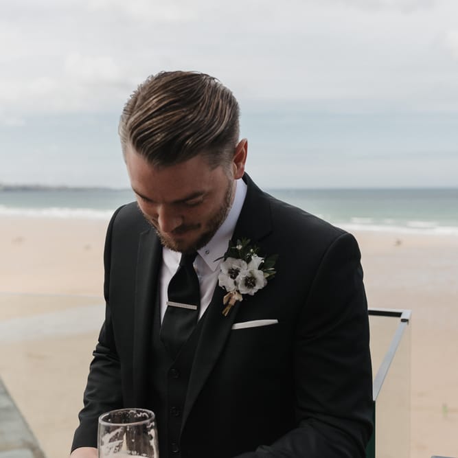 Intimate Coastal Wedding At Watergate Bay Hotel Cornwall With Bride In Blackburn Bridal & Images From Sebastien Boudot